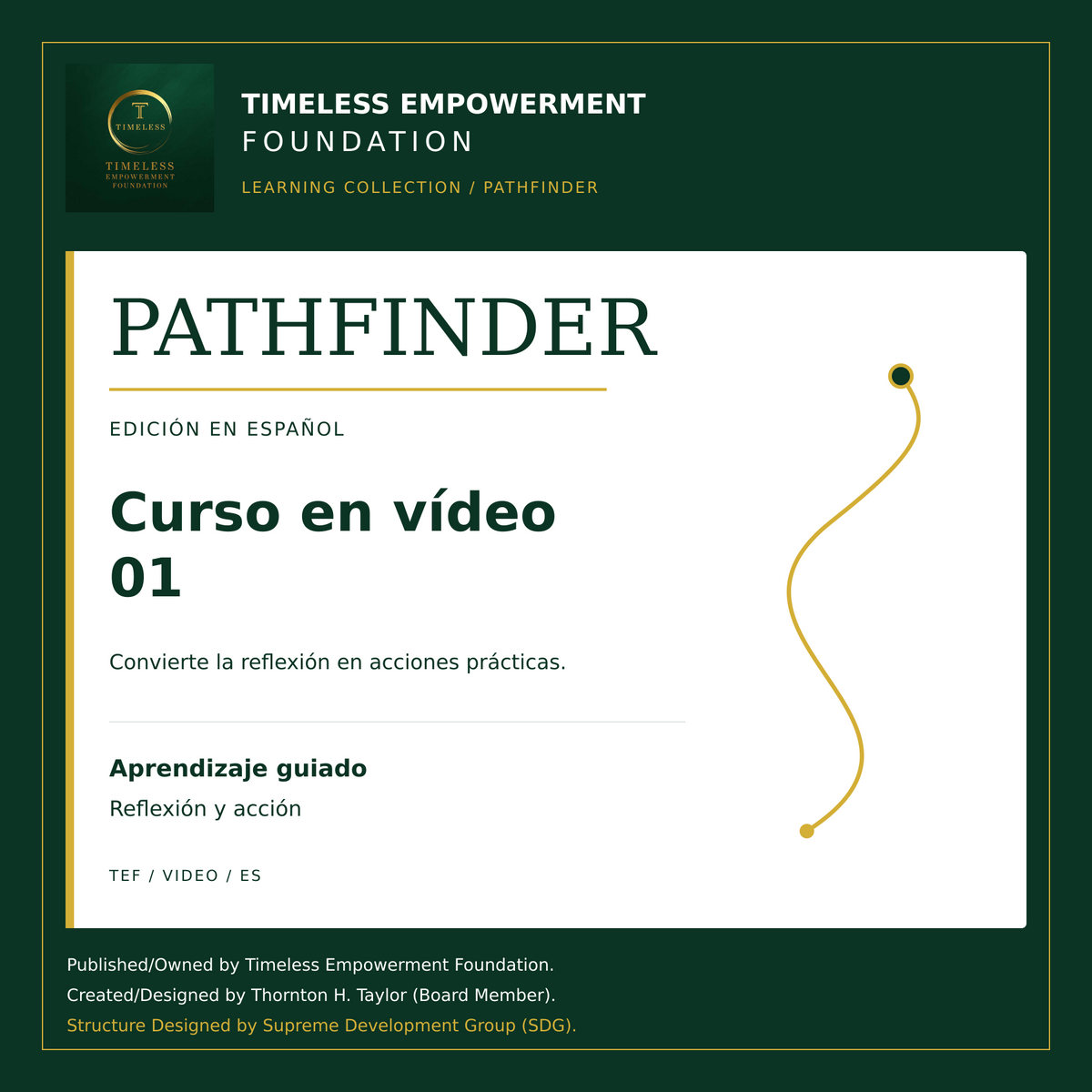 Curso en Video Pathfinder 01 — Edición en Español — TEF green, gold and white product cover