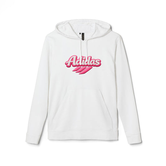 Hoodie — Pink 'Adidas' Script & 'Gym Bully' Graphic Fleece Hoodie