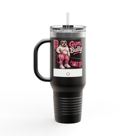 40oz Insulated Travel Mug — Pink 'Adidas' Retro Script