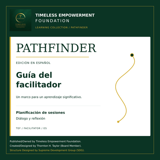 Guía del Facilitador Pathfinder — Edición en Español — TEF green, gold and white product cover