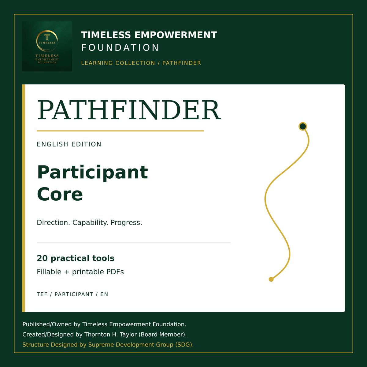 Pathfinder Participant Core — English Edition — TEF green, gold and white product cover
