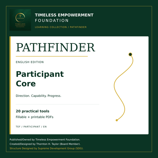 Pathfinder Participant Core — English Edition — TEF green, gold and white product cover